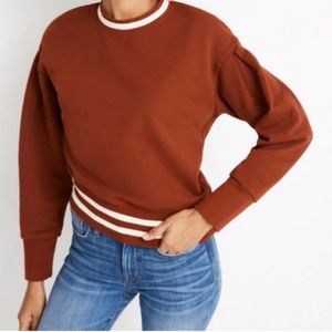 MADEWELL Varsity Pleat-Sleeve Sweatshirt